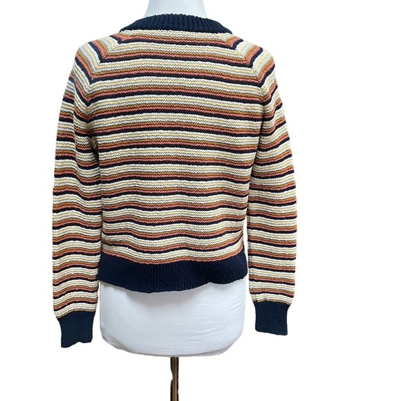 MadewellArden V-Neck Crop Pullover Sweater in Stripe - Picture 14 of 16